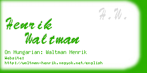 henrik waltman business card